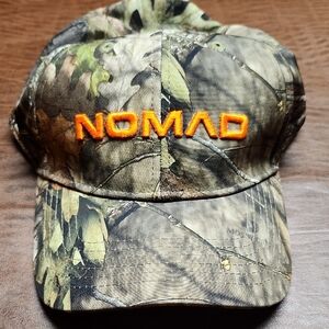 Nomad Camo Cap with Bright Orange Logo